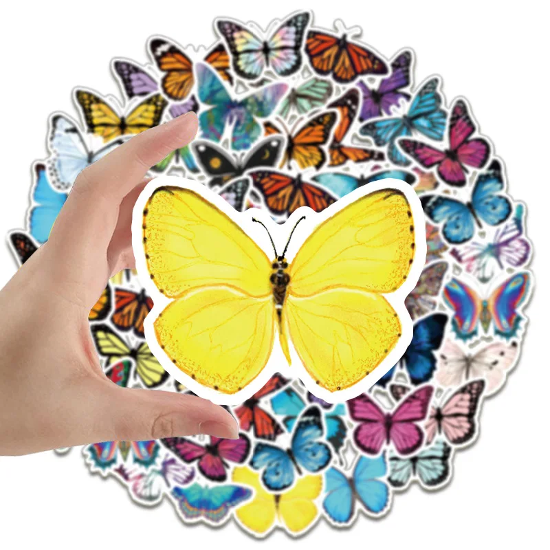 103050pcs animal cute beautiful butterfly stickers skateboard guitar suitcase bicycle girl graffiti sticker kids funny toys free global shipping