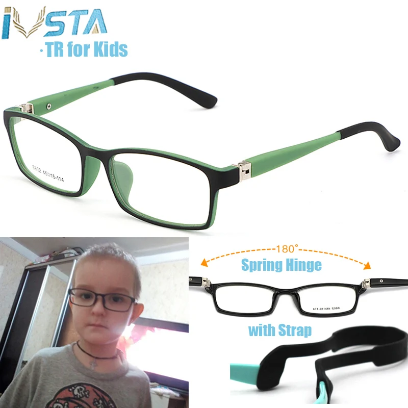 IVSTA, детские очки с ремешком, для детей, очки TR, гибкие, для детей, для мальчиков и девочек, близорукость, оптическая, амблиопия, по рецепту, розовые, для малышей