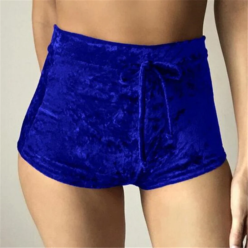 LJCUIYAO S XL женские бархатные шорты на завязках размера плюс повседневные с высокой