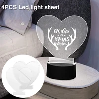 4pcspack thickened transparent acrylic plate led base light sheet board sign romantic diy multi shape artistic display party