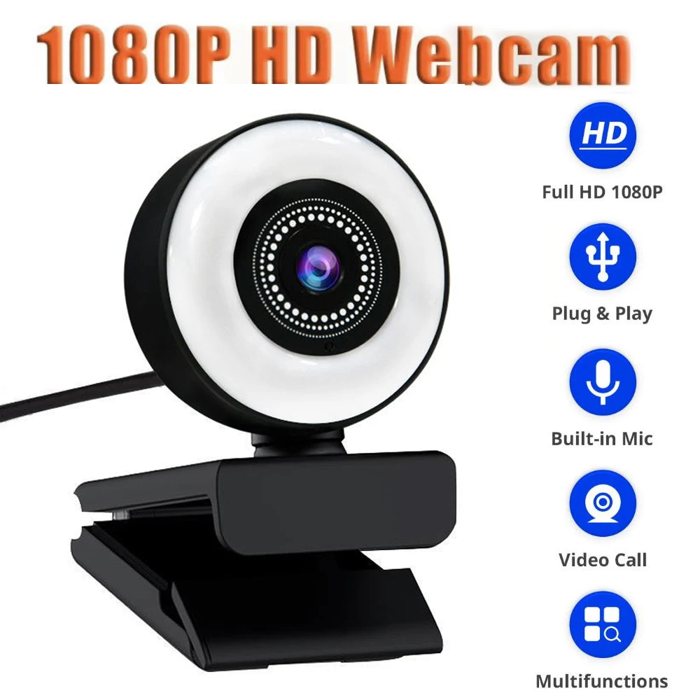 

HD 1080P USB Webcam Video Camera with Microphone Autofocus Camera For Computer Live Online Teaching Gaming