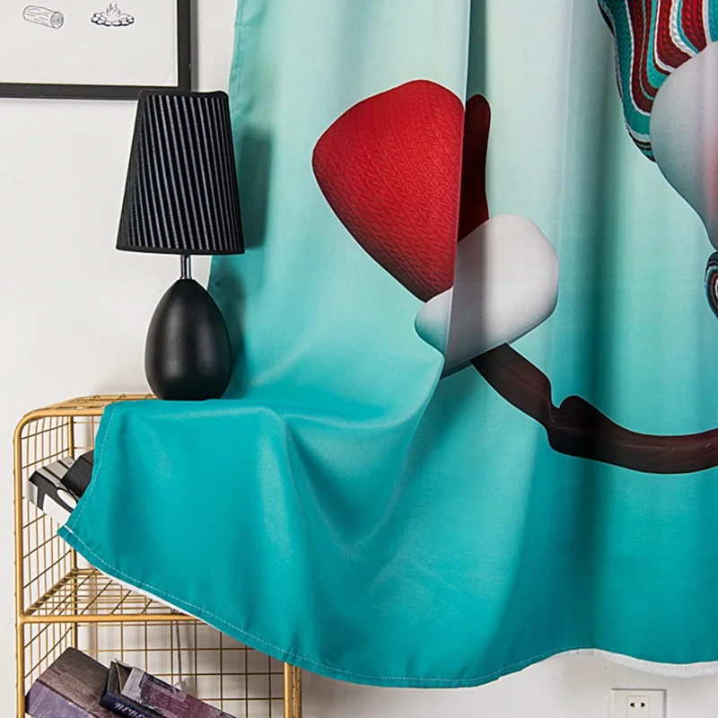 Рождественские занавески на окна с колокольчиком темные для кухни комнатные