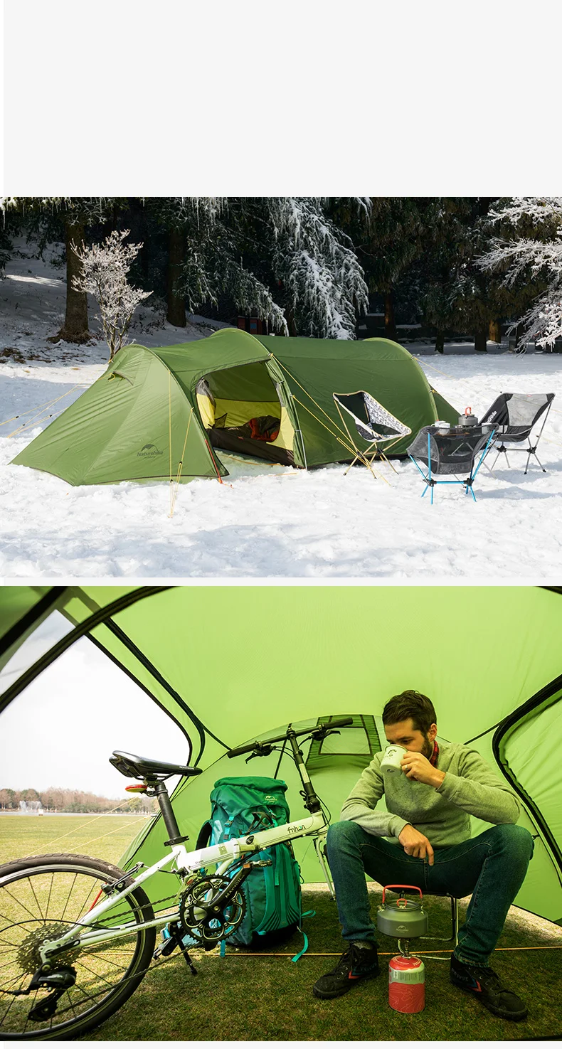 Высокое качество Naturehike сверхлегкий Opalus туннель двухместная палатка Открытый Кемпинг пеший Туризм 2/3/4 Человек Палатка