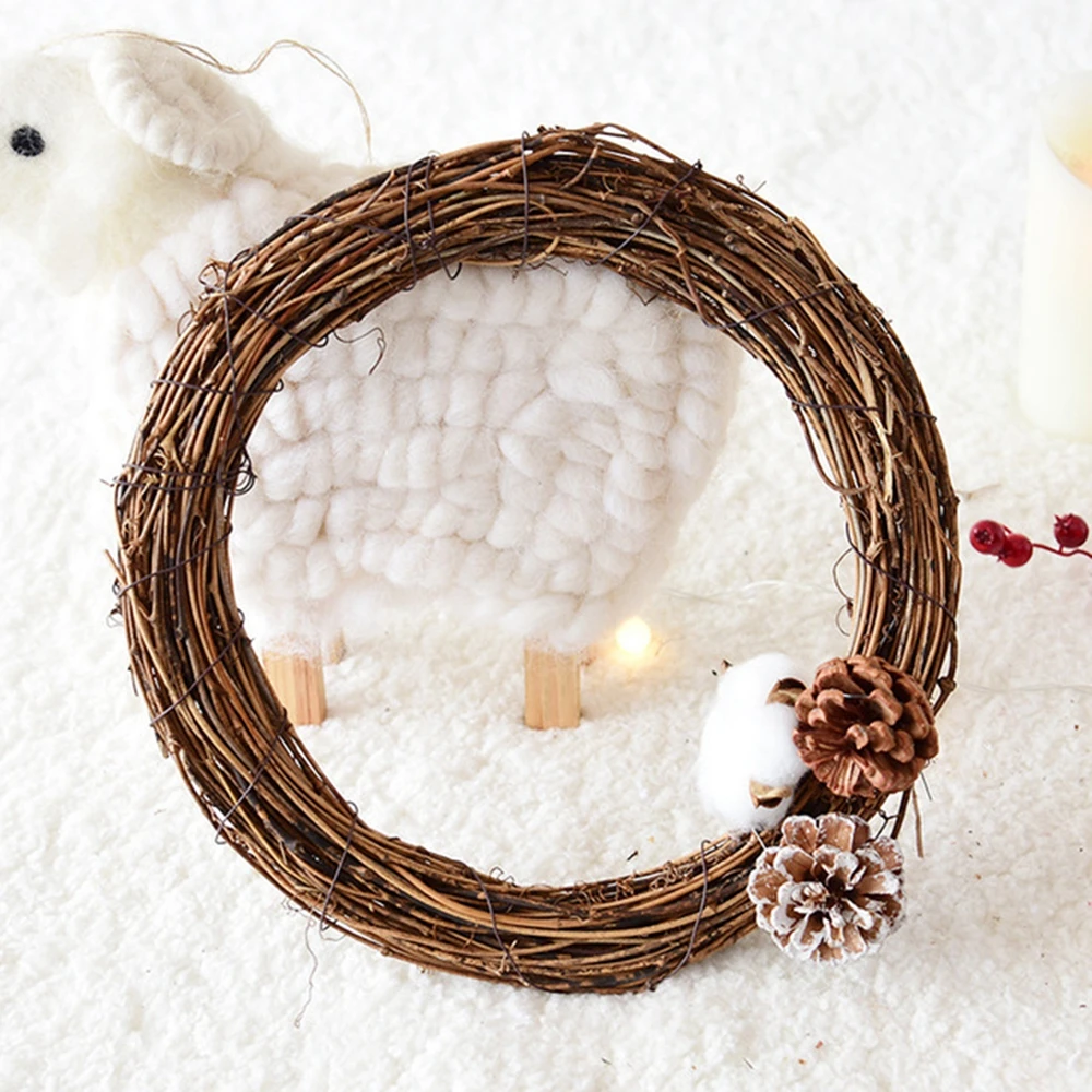 

New 2pcs Grapevine Wreath Christmas Garland Natural Pendant Drop Ornaments Decoration Wedding XMAS Decor Ornament 2021 Dropship