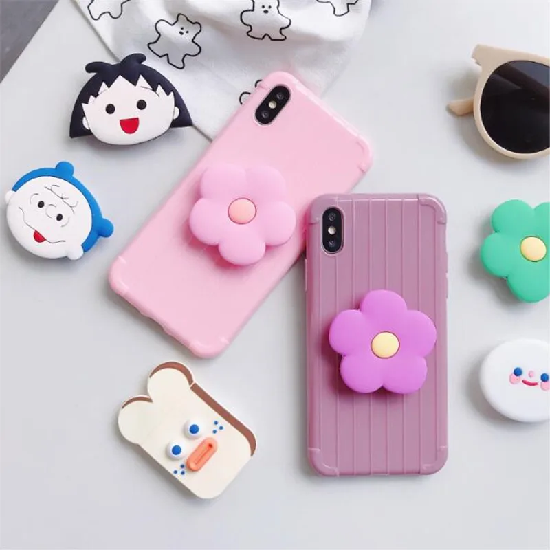 Мультяшная кошка мышь Яйцо вращающееся Силиконовое гнездо для телефона