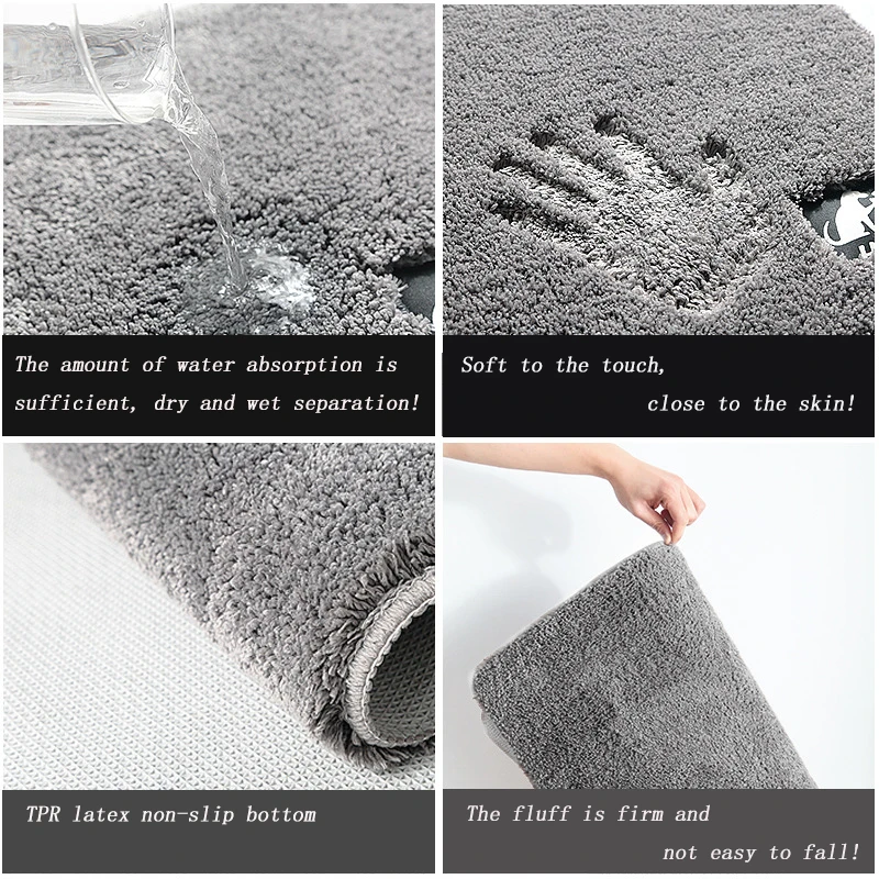 Современный Экологичный коврик для ванной из микрофибры и замши нескользящий