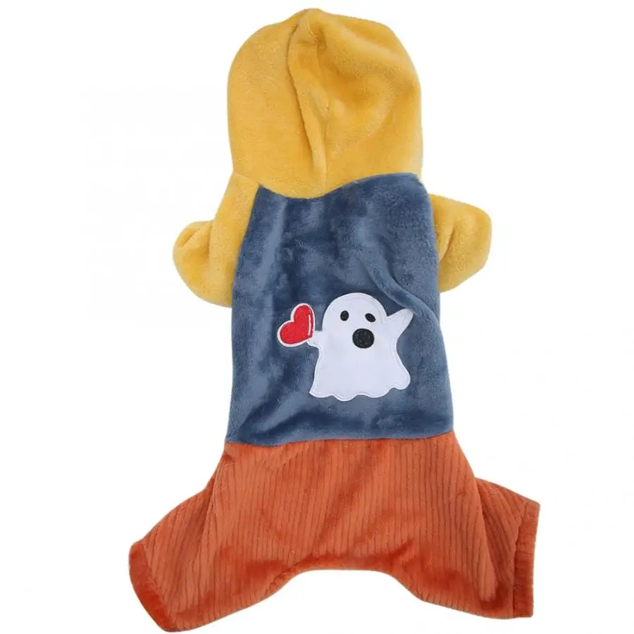 Теплая одежда с капюшоном для собак фланелевая домашних животных на Хэллоуин