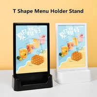 a4 t shape table top sign holder 8 5 x 11 display stand restaurants menu paper card holder ad frame