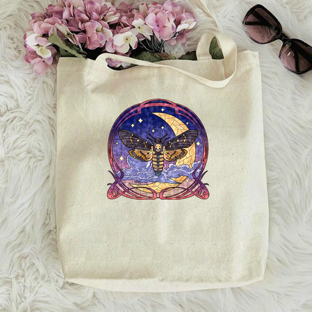 Полуночная холщовая сумка-мессенджер в скандинавском стиле объемная