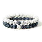 Браслет унисекс, из натурального камня, 2 шт.компл., 7 стилей