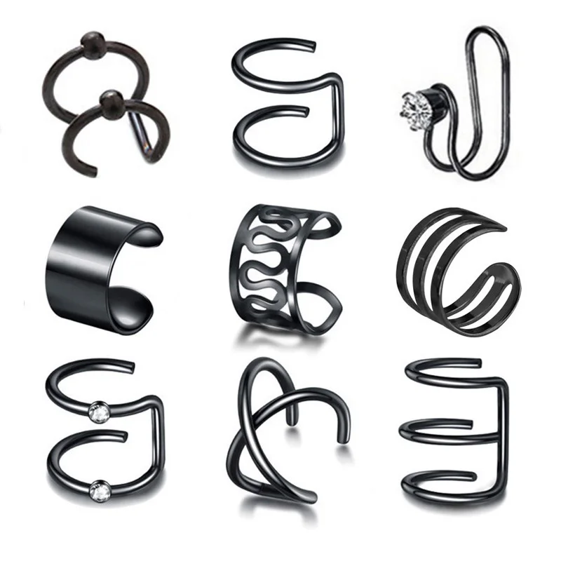 Клипса-манжета для ушей мужчин и женщин украшение носа тела с декором в стиле