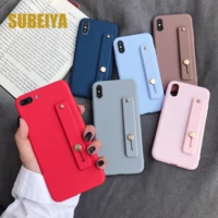 frosted wriststrap hand band protective case for iphone 11 pro xr xs max for iphone 7 8 6 6s plus anti fall tpu soft cover cases