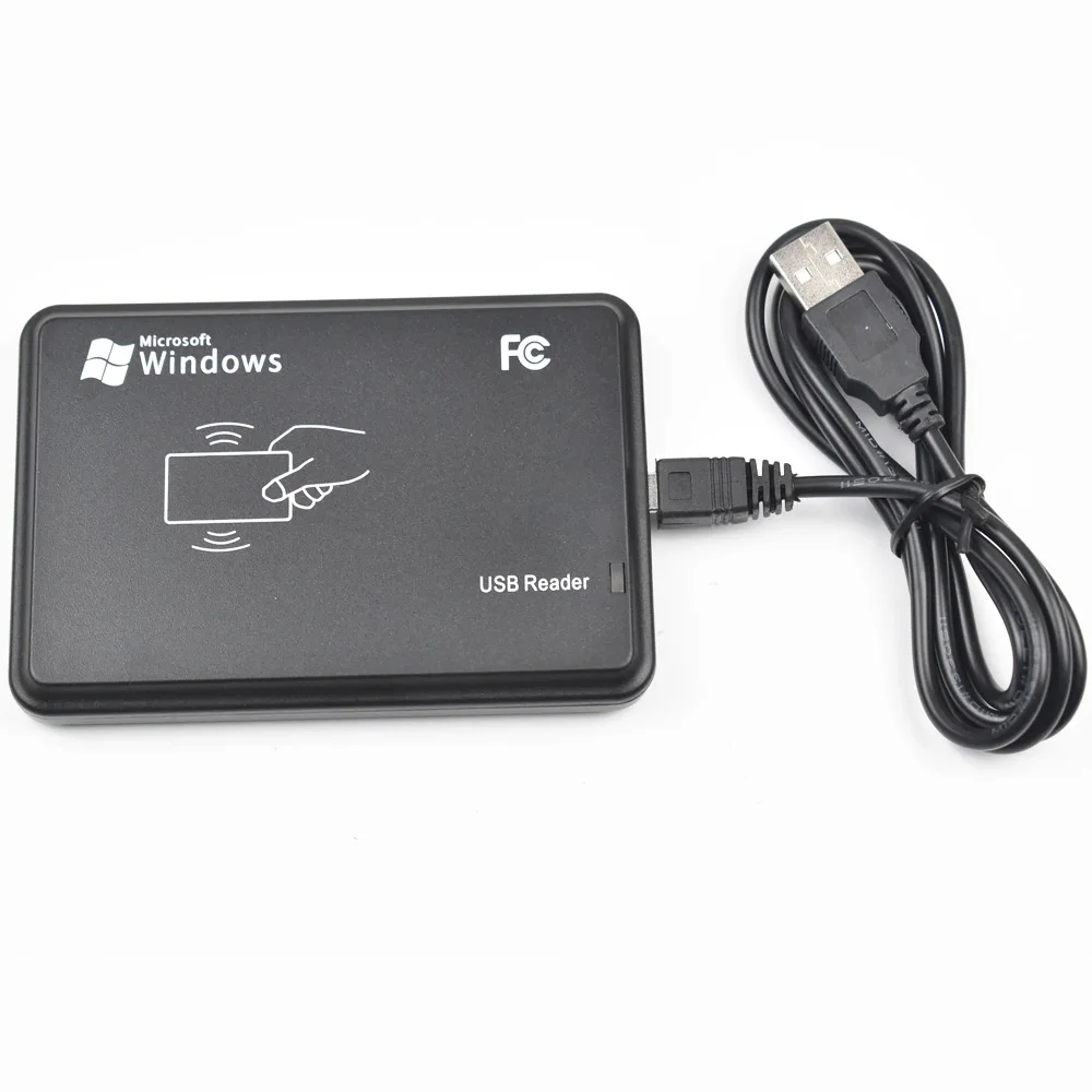 

125KHz Black USB Proximity Sensor Smart RFID ID Card Reader EM4100,EM4200,TK4100,Or Compatible Cards/Tags No Need Driver