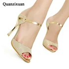 Женские босоножки Модная обувь на высоком каблуке; Женские туфли; Цвет золотистый, серебристый Женские туфли на пряжке Летние удобные женские сандалии, большие Размеры