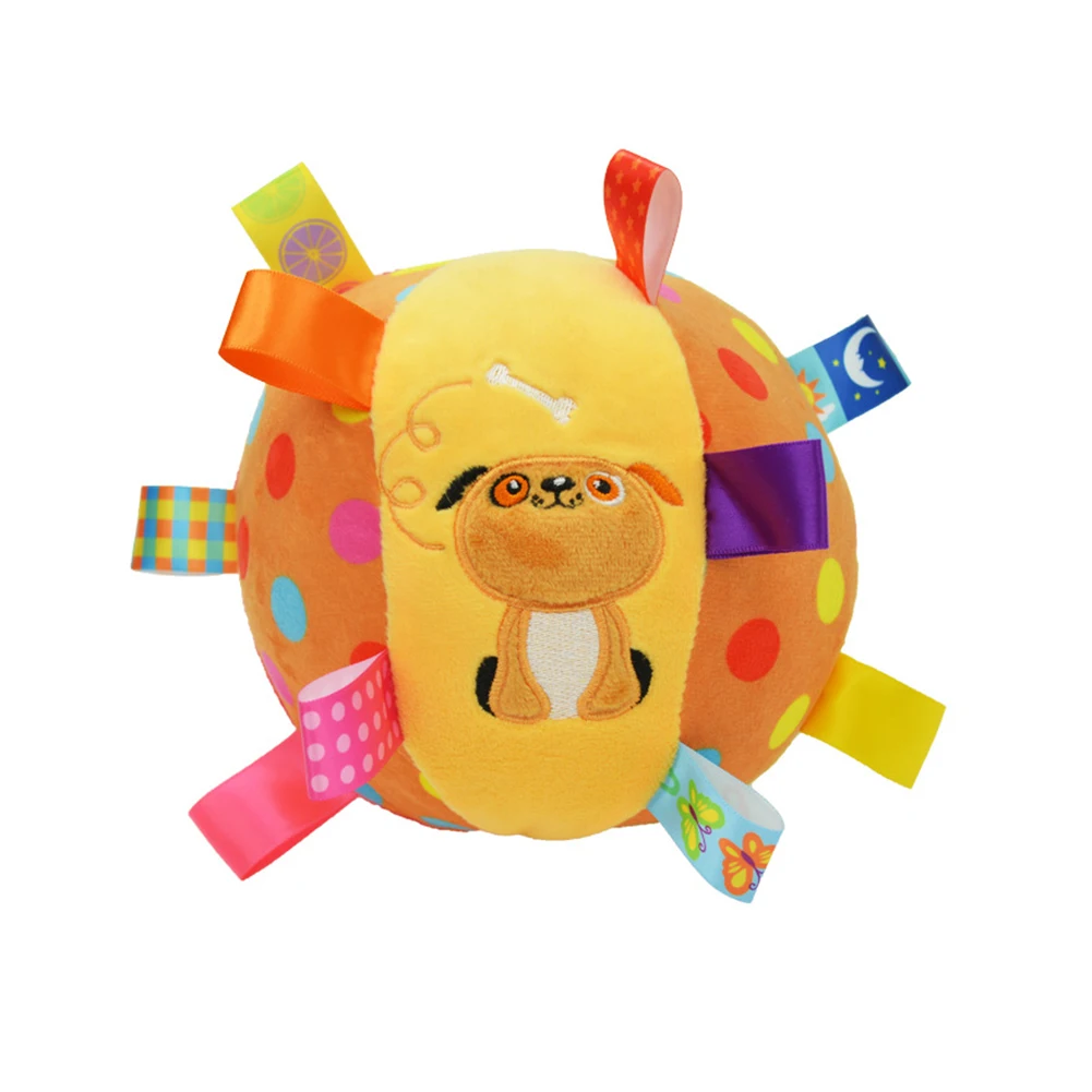 Детская погремушка с героями мультфильмов игрушки для малышей плюшевые шариками