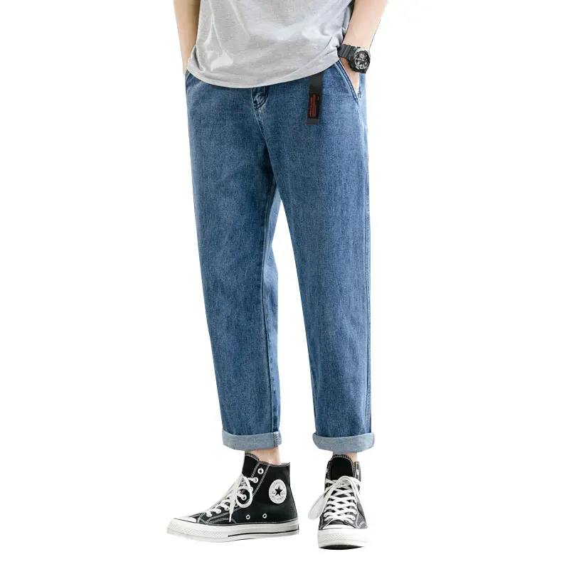 Men's Vintage Straight Jeans Plus Size Hip Hop Blue Cargo Jean for Men Mens Denim Pants Fashion 2020 Trousers | Мужская одежда