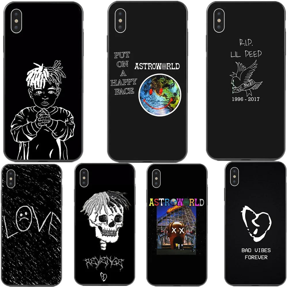 Hot Rapper XXXTentacion Lil Peep cry rose bad vibes forever Travis Scott Astroworld Cases For iPhone SE 5 6 7 8 Plus X XR XS MAX | Мобильные