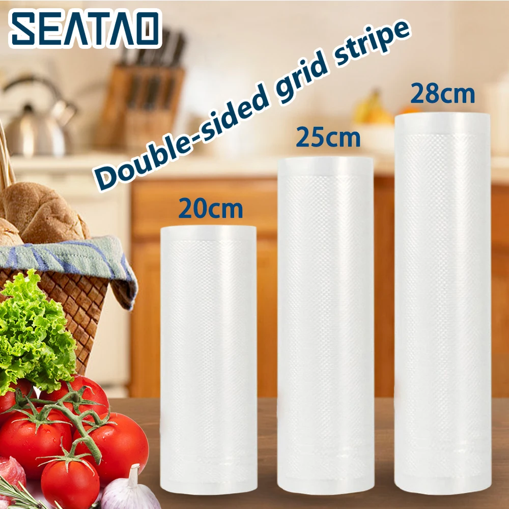 

SEATAO Kitchen Food grade Double-sided textured vacuum Packaging Bag Sous Vide Storage Packaging bag for Meat Fruits Vegetables