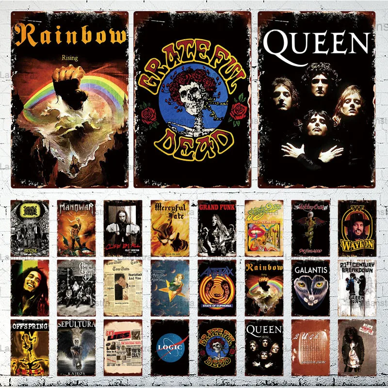 

Metal Tin Sign Retro Music Rock Band Picture Signs Vintage Music Poster Wall Art Decor For Music Cafe Pub Club Bar Iron Plaque