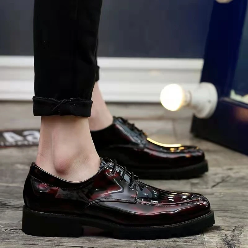 

Мужские кожаные туфли, осенняя Новая модная легкая и удобная деловая мужская кожаная обувь на шнуровке