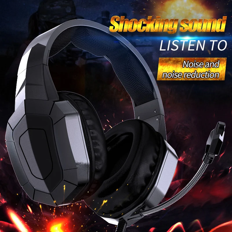 

Gaming Headphones With Microphone 360 Rotation Headset Shocking Sound Music Bass Headset For PC Mobile Phone Tablet PS4 Switch