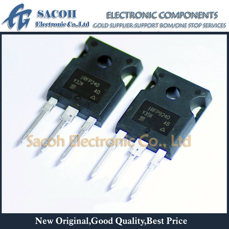 5 пар (10 шт.) IRFP9240N IRFP9240 9240 + IRFP240N IRFP240 240 TO-247 N P канал 12A 200 в мощный МОП-транзистор |