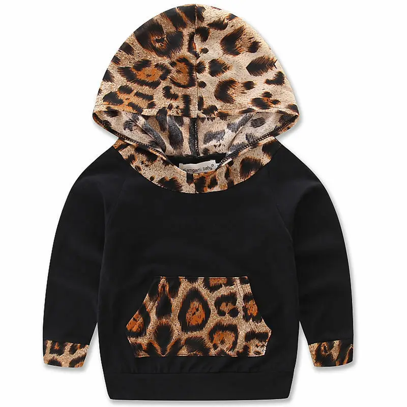 2-Piece Baby Girl Clothes Leopard Hooded Coat Boy Set Pocket Leopar Trousers Clothing Outfits 0-24 Months | Детская одежда и обувь