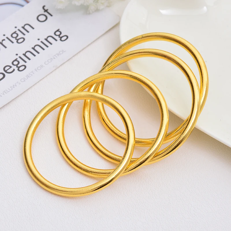 24 K Fine Gold GF браслет в дубайском стиле Африка Арабские украшения 4 шт. сборка Мода Дубай абразивный взрывной браслет ювелирные изделия