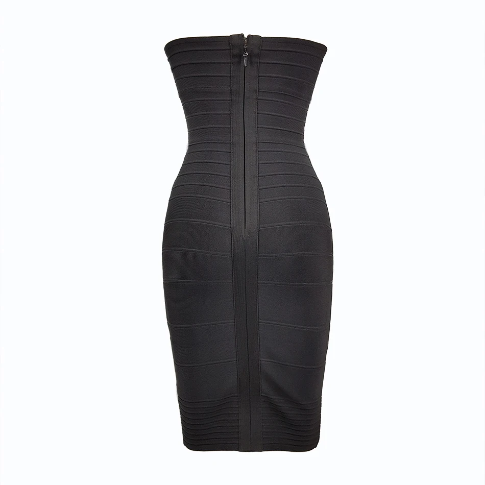 Новинка 2020 черное синее телесное без бретелек Бандажное платье сексуальное