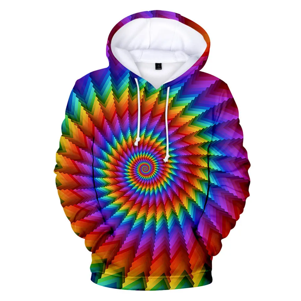 Галстук-краситель красочные Psychedelic 3D печатных худи для мальчиков и девочек Повседневная Свободная кофточка для мужчин и женщин толстовки Модный пиджак пальто