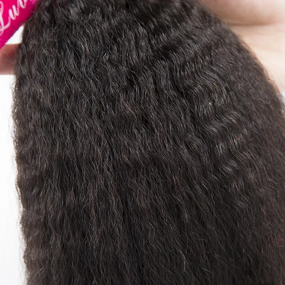 Афро кудрявые прямые 30 дюймов 3 4 пряди грубые яки человеческие волосы