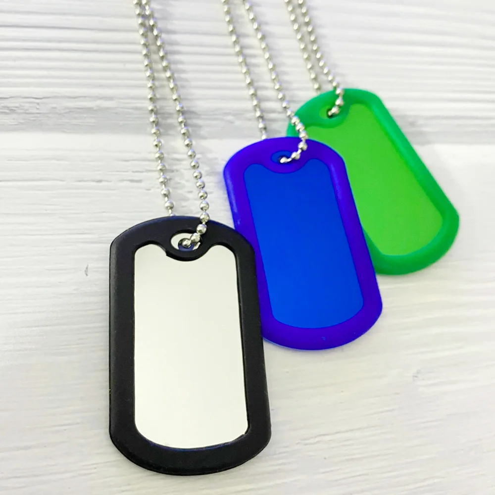 100 шт/партия Разноцветные Жетоны для военных собак мужчин незаполненные бирки на