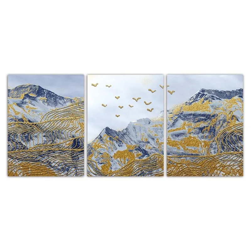 Nordic Style Poster Home Decor Snow Mountain Landscape Pictures Print Modern Fashion Canvas Animal Golden Bird Wall Art | Дом и сад