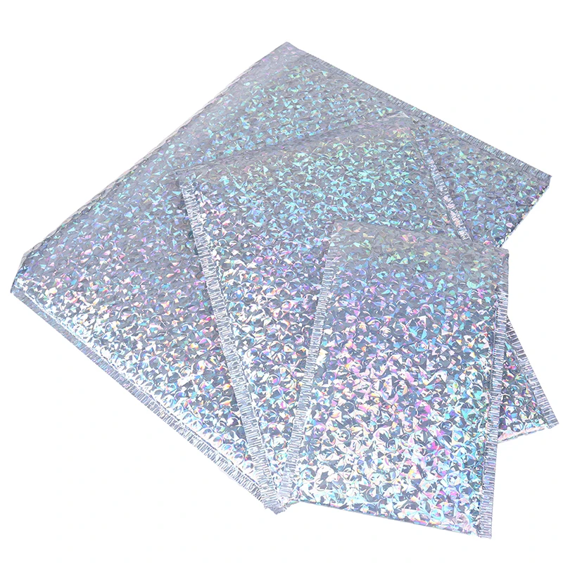 

50PCS Bubble Mailers Laser Silver Mailing Envelope Bag Lined Poly Mailer Self Seal aluminizer Mailers bubble Envelopes Bag