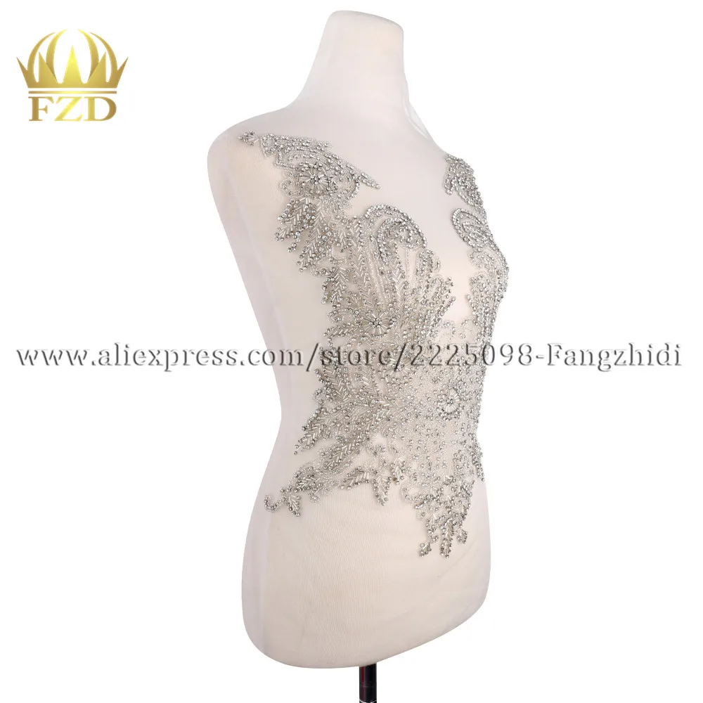 FZD 1 шт. Элегантное свадебное платье с прозрачными кристаллами аппликация Отделка
