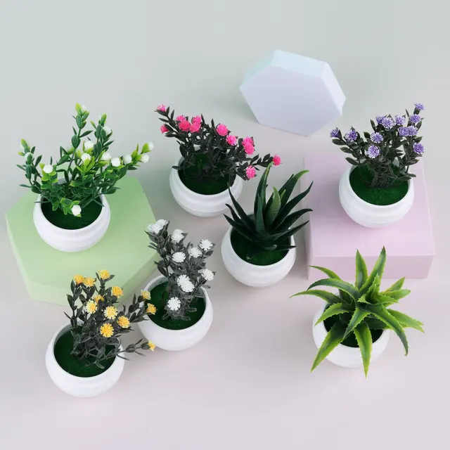 Mini Artificial Aloe Vera Bonsai Small Simulation Tree Potted Artificial Flower Desk Potted Ornaments Home Decoration Crafts 2
