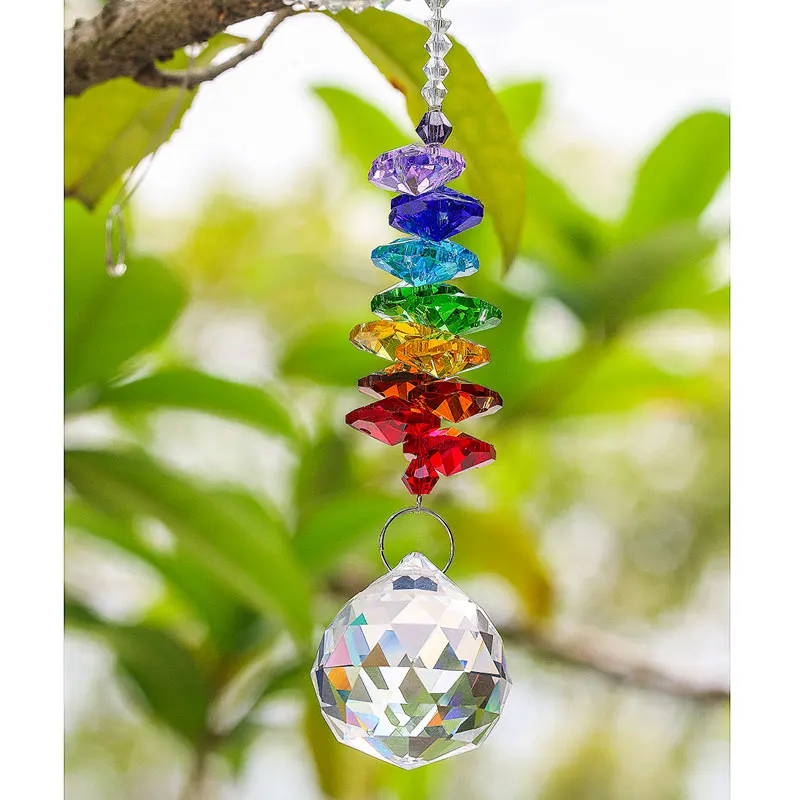 hd chakra crystal suncatcher chandelier crystal ball prisms pendant rainbow maker window hanging ornament home wedding decor free global shipping