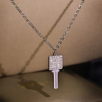 creative silver plate color key women necklace handmade cubic zirconia fashion engagement christmas gift jewelry wholesale