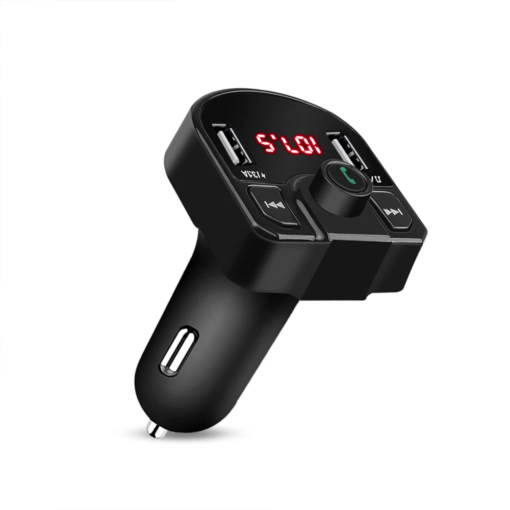 Автомобильное зарядное устройство Kebidu с двумя USB, Bluetooth, для телефона, зарядное устройство, fm-передатчик, MP3 радио, плеер, напряжение, светодиодный дисплей, поддержка карт TF, USB