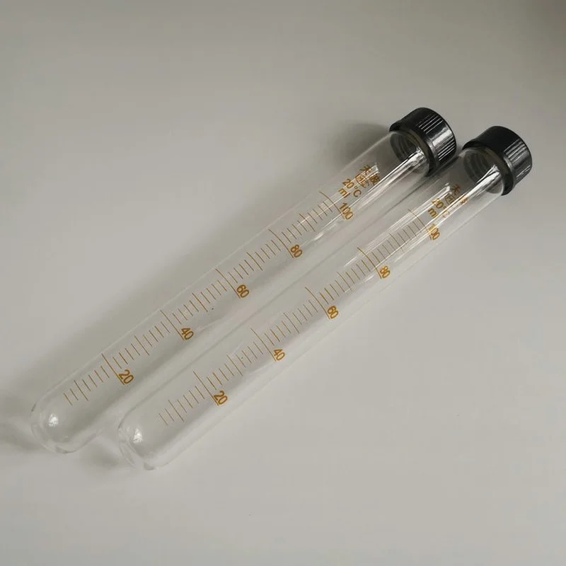 

10Pcs/Lot 100ml Glass Graduated Test Tube Screw Top Glass Centrifuge Tube With Black Screw Cap Round Bottom