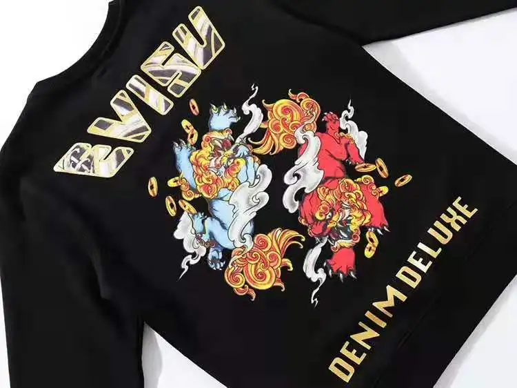 Аутентичный осенне-зимний мужской Повседневный свитер Evisu теплый дышащий Модный
