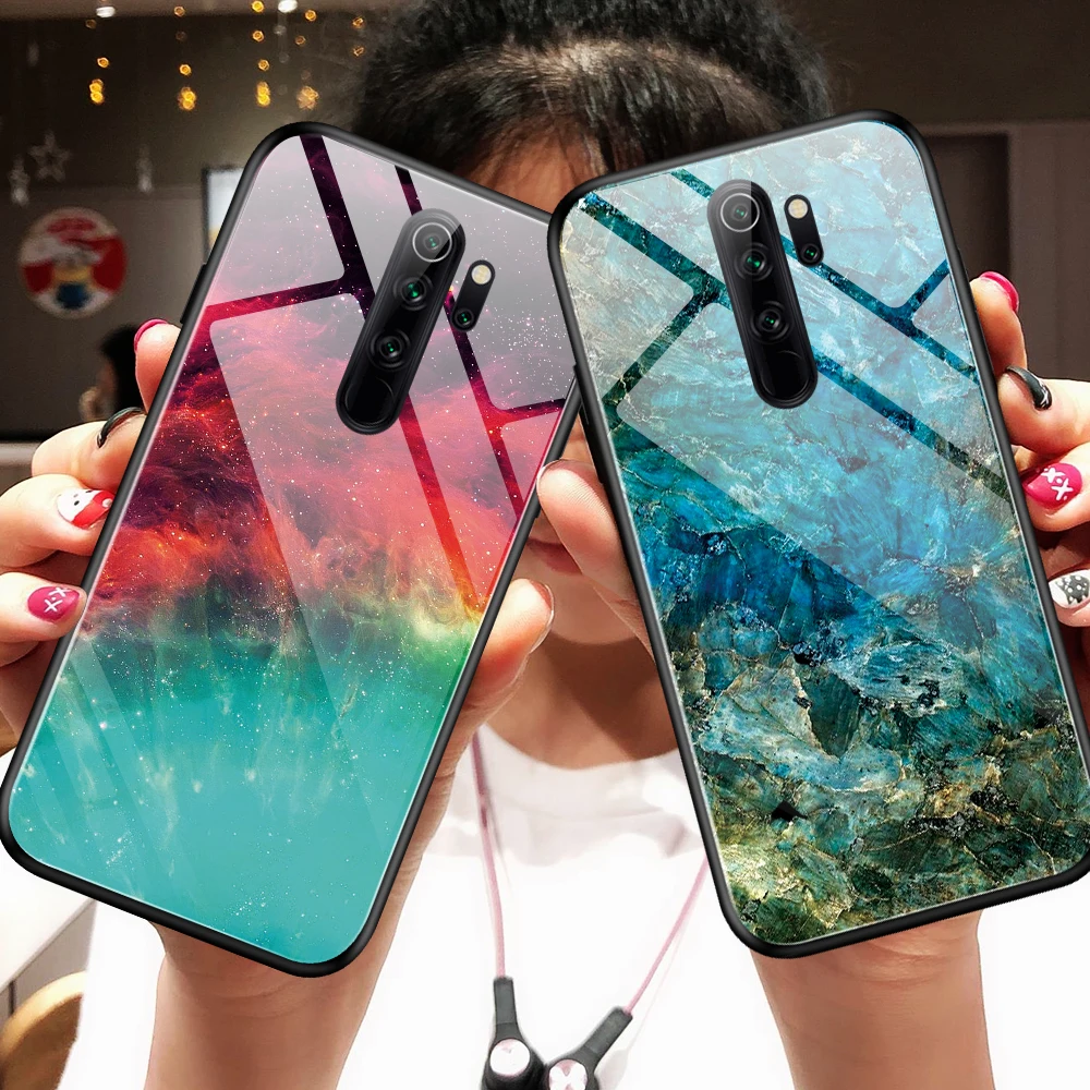 Для Xiaomi Redmi Note 8 Pro Чехол для Redmi Note 8T мраморный градиентный чехол из закаленного стекла для телефона для Redmi Note 8 Pro 8 A funda