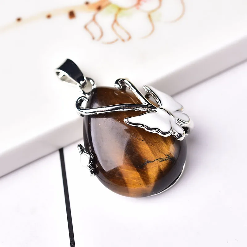 Природный Кристалл Бабочка минеральные ювелирные изделия Аметист Роза кварц