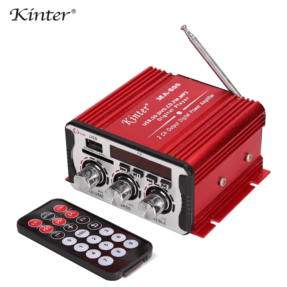 Kinter MA 600 мини усилитель аудио с FM радио 2CH усилители bluetooth DC12V sd usb ввод