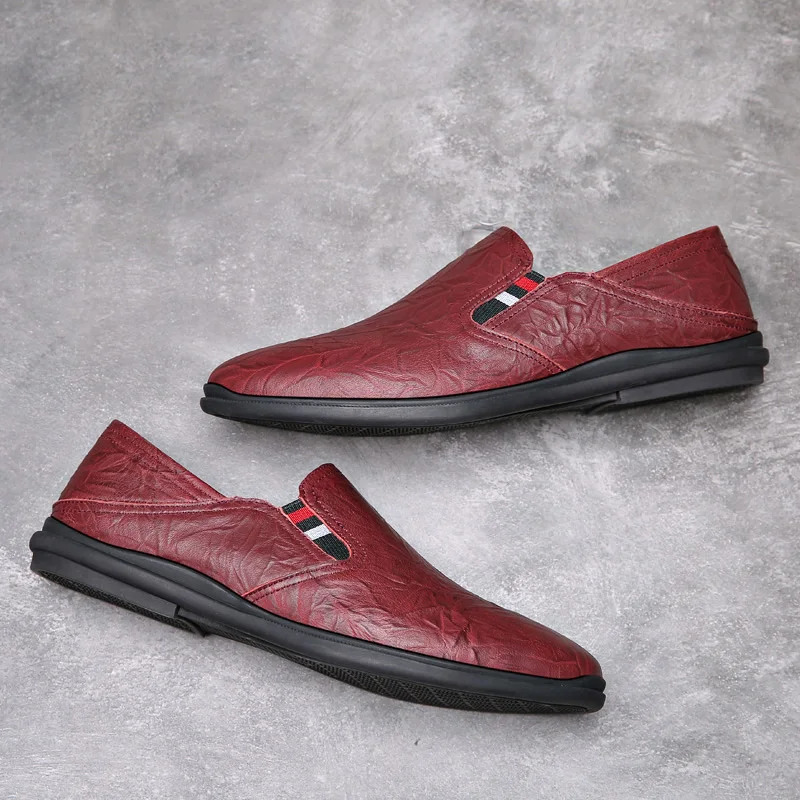 

2021 Style Fashion Men's Shoes Casual Genuine Leather Loafers Male Flats Slip On Shoe Man Nice Comfortable Driving Shoes For Men