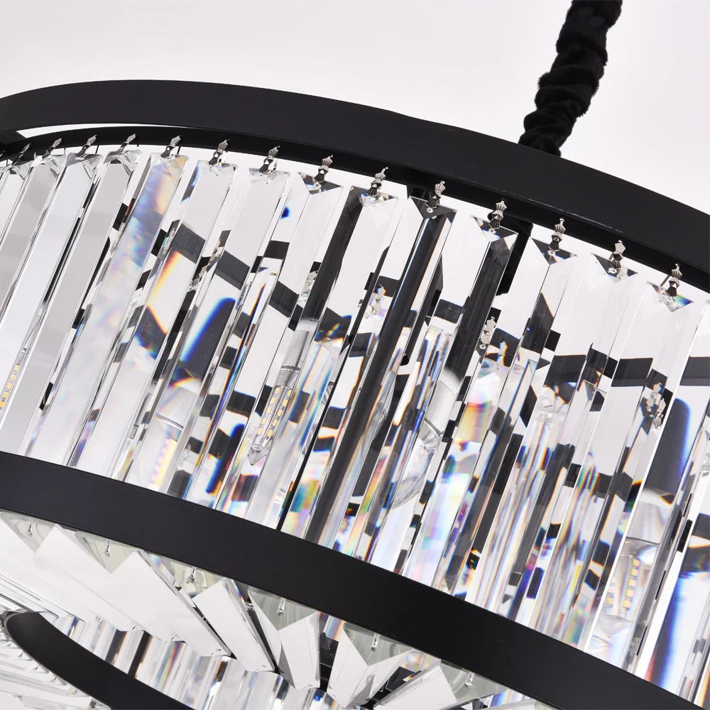 Современная хрустальная люстра светильник элегантная круглая подвесная лампа