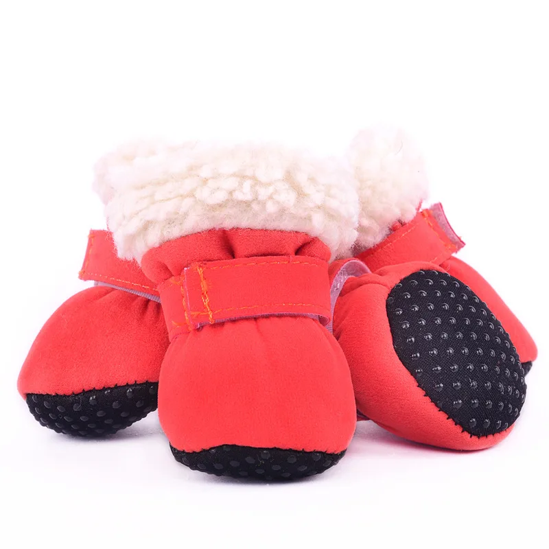 

4pcs Winter Pet Dog Shoes Snow Boots for Small Dogs Thick Cat Puppy Shoes Socks Pet Boots Anti-slip Keep Warm Pets Supplies