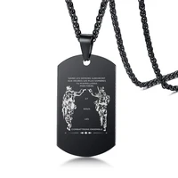 vnox stainless steel id tag necklaces pendant engrave customized logo family brother men jewelry