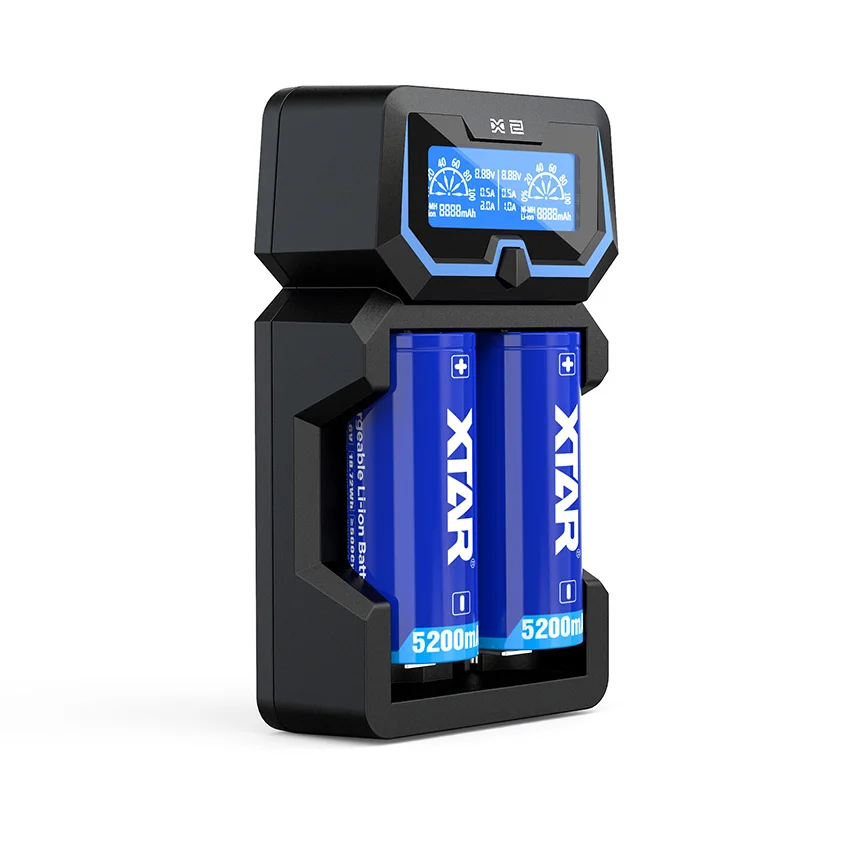 

XTAR X2 Fast Charger For 1.2V NI-HM NI-CD 3.6V 14500-26650 18650 Batteries Protected 21700 Batteies Battery Charger 2020