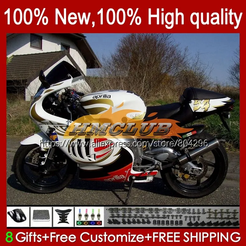 

RS125R для Aprilia RSV RS 125 R RR RS-125 2No.20 RS125 99 00 золотой белый 01 02 03 04 05 1999 2000 2001 2002 2003 2005 обтекатели